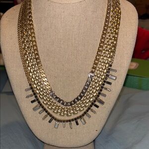 Stella & Dot Gold and Silver Statement Necklace